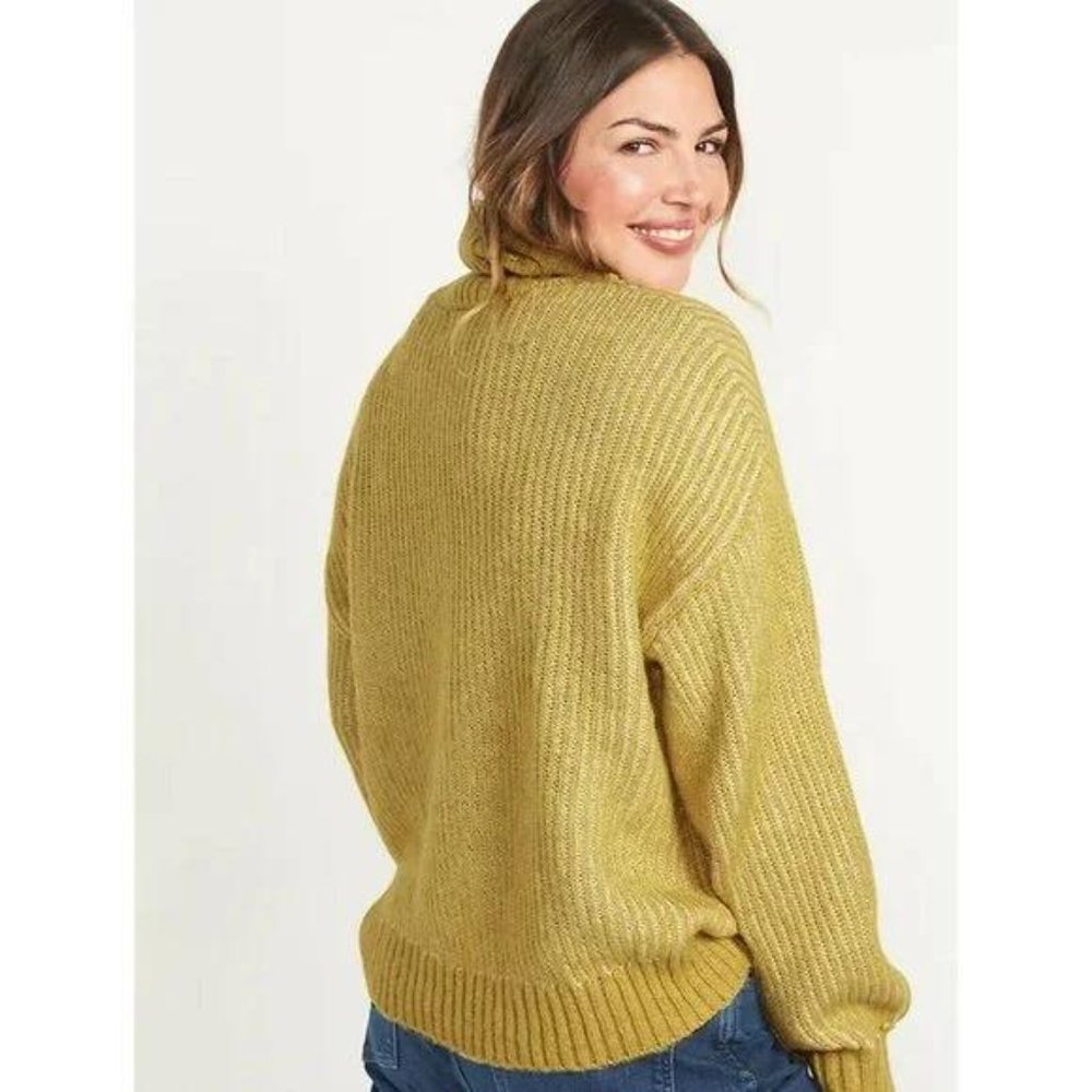 Old Navy Womens Cozy Heathered Rib Knit Turtleneck Sweater - Picture 2 of 8